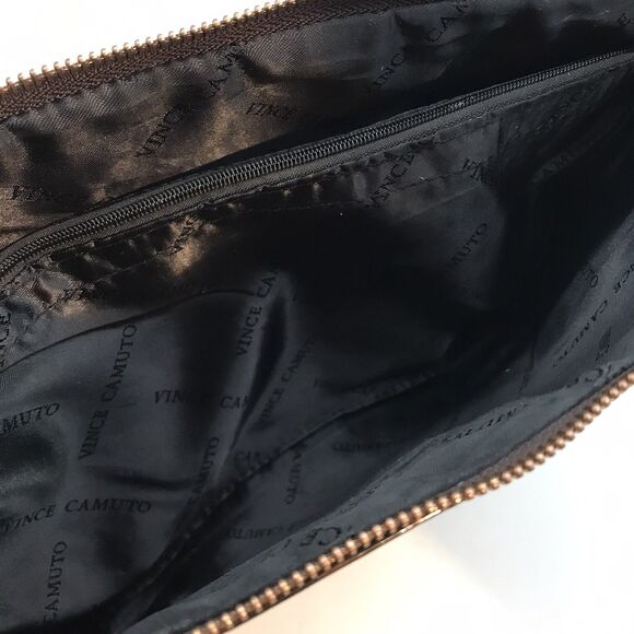 Vince Camuto Tortoise Shell Toiletry Bag Lg. Zip Top Cosmetic Case Make Up Pouch - Picture 7 of 8